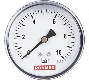Манометр ROMMER 10 бар аксиальный Корпус Dn 63 мм 1/4" /RIM-0009-631008/