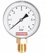 Манометр ROMMER  6 бар радиальный корпус Dn 80 мм 1/2" /RIM-0010-800615/