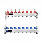 Коллекторная группа с расходомерами Varmega  ВР 1"  8 контуров 3/4" EK, нерж. сталь/VM15108/