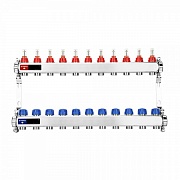 Коллекторная группа с расходомерами Varmega  ВР 1" 11 контуров 3/4" EK, нерж. сталь/VM15111/
