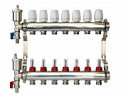 Коллектор нерж. ZOTA  7 выходов в сборе (расходомер, воздухоотводчик, сливной кран) /44840/ упак 4шт