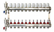 Коллектор нерж. ZOTA 11 выходов в сборе (расходомер, воздухоотводчик, сливной кран) /44846/ упак 3шт
