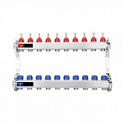 Коллекторная группа с расходомерами Varmega  ВР 1" 10 контуров 3/4" EK, нерж. сталь/VM15110/