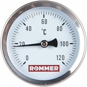 Термометр ROMER биметал. с погруж. гильзой Корпус Dn 63мм гильза 75 мм 1/2" 120гр  /RIM-0001-637515)