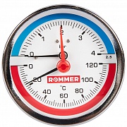 Термоманометр ROMMER аксиальный с автом. запорн. клап.(4бар/120) Dn80мм 1/2" /RIM-0005-800415/