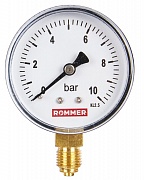 Манометр ROMMER 10 бар радиальный Корпус Dn 63 мм 1/4" кл.2.5 /RIM-0010-631008/