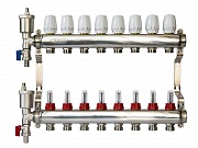 Коллектор нерж. ZOTA  8 выходов в сборе (расходомер, воздухоотводчик, сливной кран) /44841/ упак 4шт