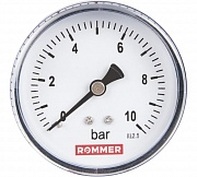 Манометр ROMMER 10 бар аксиальный. корпус Dn 50 мм 1/4" /RIM-0009-501008/