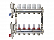 Коллектор нерж. ZOTA  5 выходов в сборе (расходомер, воздухоотводчик, сливной кран) /44838/ упак 5шт