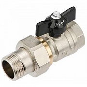 Кран шаровой с американкой   1/2" (б-черн.) General Fittings (уп. 48шт)